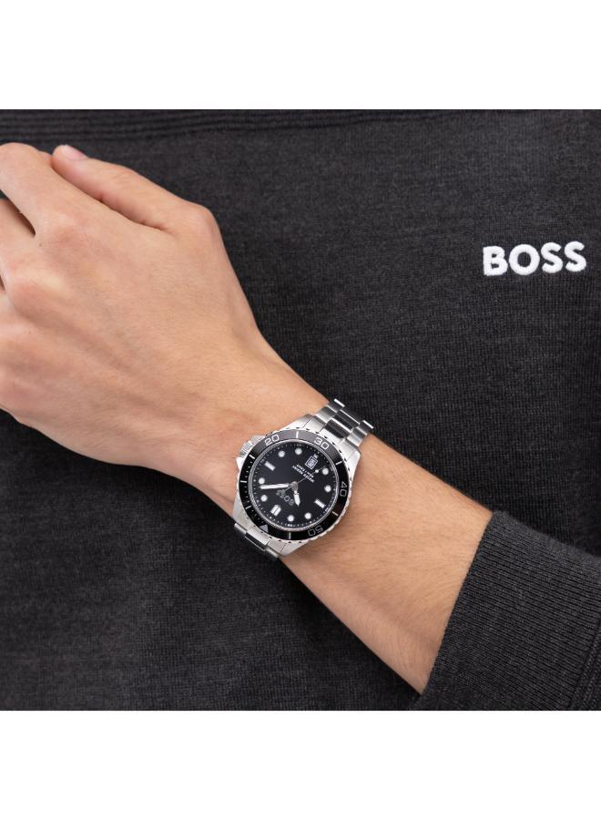 بوس ساعة كوارتز بعقارب وسوار من الفولاذ المقاوم للصدأ - Image 5